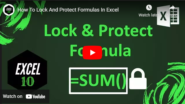 How To Lock Cells with Formulas in Excel